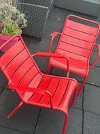 Fermob Luxembourg Low met armleuningen kleur poppy, Ophalen, Zo goed als nieuw, Aluminium, Stapelbaar