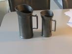 2 tinnen bekers, halve liter en liter., Antiek en Kunst, Antiek | Tin, Ophalen of Verzenden