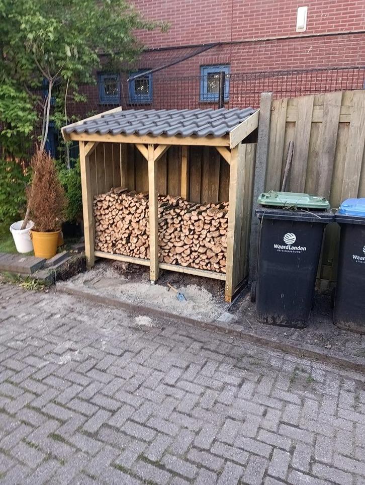 Houtberging houtopslag actie nu €250,00!, Tuin en Terras, Haardhout, Minder dan 3 m³, Ophalen