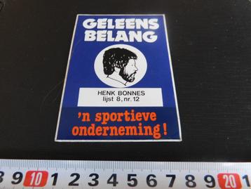 sticker Geleen Politiek Geleens Belang Henk Bonnes  beschikbaar voor biedingen