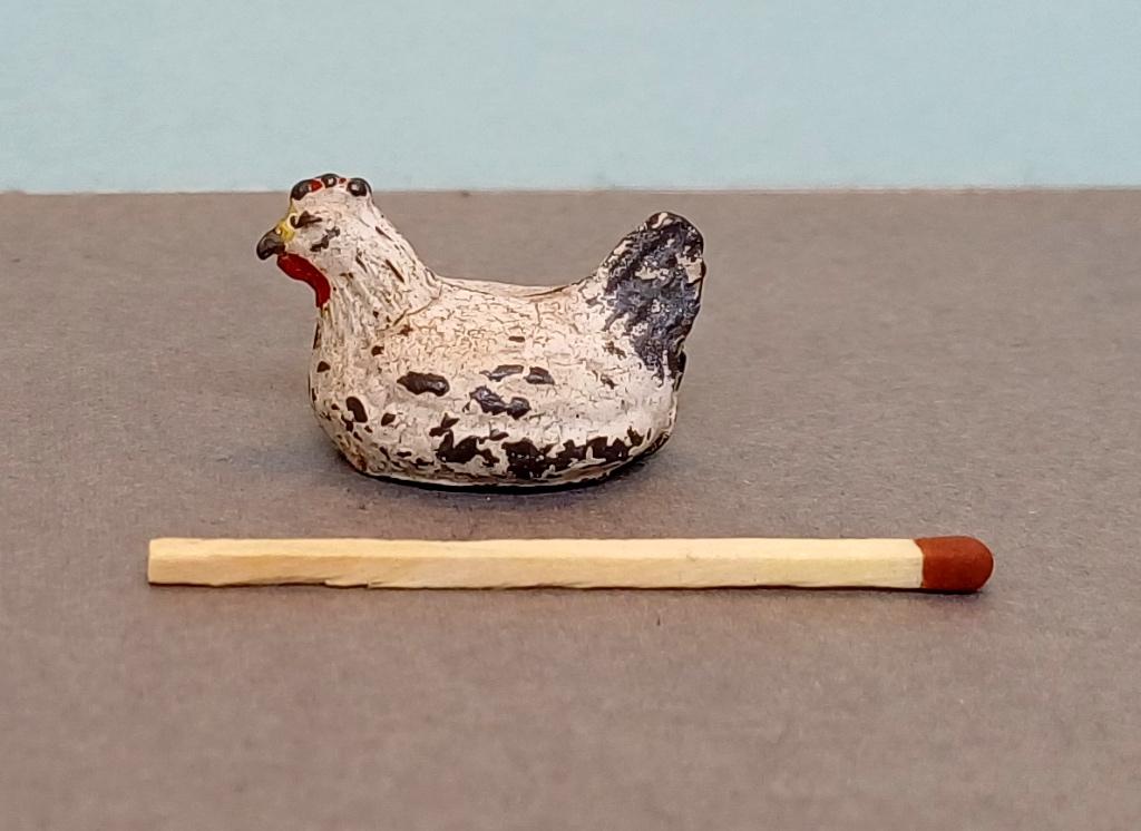 Kip, miniatuur, van metaal, Ophalen of Verzenden, Gebruikt, Dier