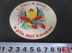 sticker STELLA ARTOIS 'n pils met karakter Carnaval bier 058, Verzamelen, Stickers, Ophalen, Zo goed als nieuw, Bedrijf of Vereniging