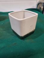 bloempot wit zilver vierkant, Ophalen of Verzenden, 'T Olde Gre-j, Info@toldegrej.nl, Endepoelstraat 20f Didam