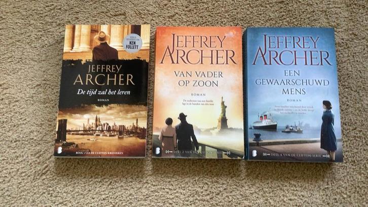 Jeffrey Archer, Clifton-Kronieken deel 1 - 2 - 4: De tijd, Boeken, Historische romans, Zo goed als nieuw, Ophalen of Verzenden