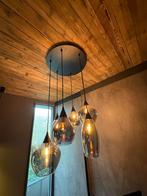 Mooie Hanglamp met Glazen Kap, Huis en Inrichting, Lampen | Hanglampen, Ophalen, Zo goed als nieuw, Glas, 50 tot 75 cm