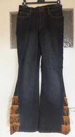 Aparte gipsy boho western 5 pocket jeans met franjels S 36, Verzenden, Zo goed als nieuw, Blauw, W28 - W29 (confectie 36)