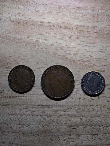 Nederlandse munten 1,5,10 cent 1948 Wilhelmina beschikbaar voor biedingen