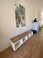 IKEA lage vakkenkast wit met hout, Huis en Inrichting, Ophalen, 150 tot 200 cm, Modern landelijk, Zo goed als nieuw