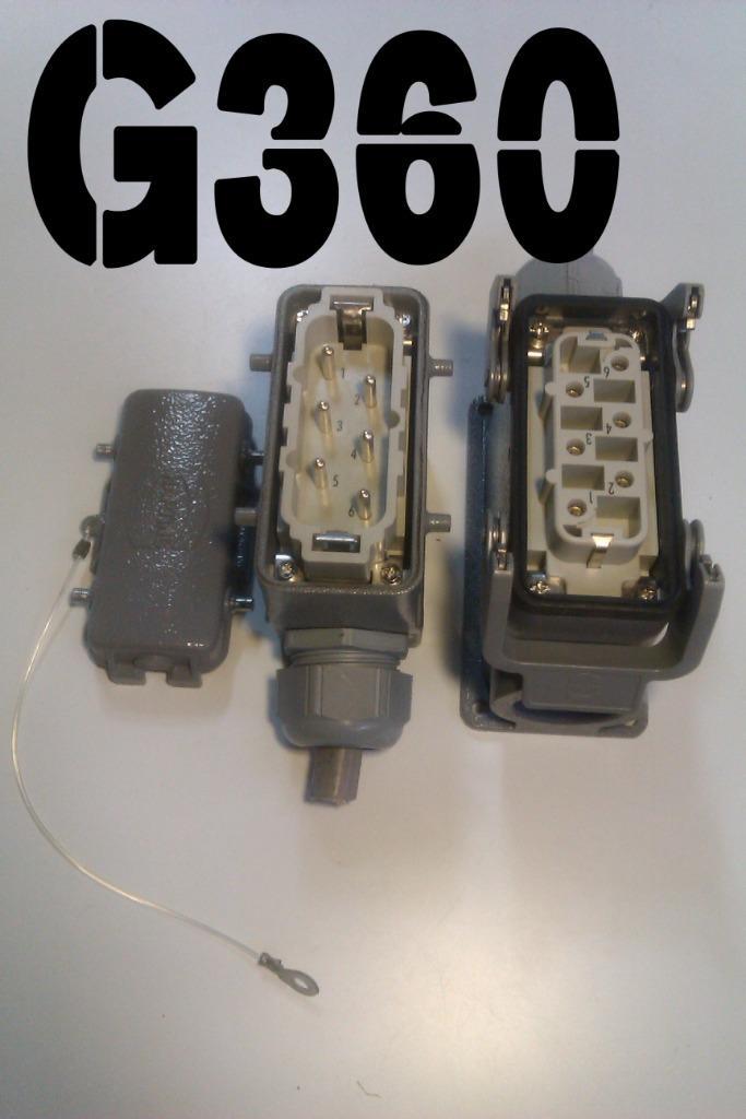 Harting 6 polige connector set 16 Ampere, Hobby en Vrije tijd, Elektronica-componenten, Gebruikt, Ophalen of Verzenden