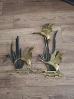 Vintage wandpaneel messing vogels 1960, Verzamelen, Ophalen, Huis en Inrichting