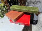 Drie oude dozen met schub patroon, Ophalen of Verzenden