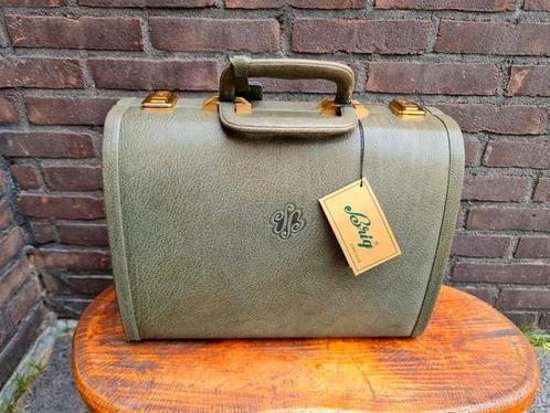 Aktentas documenten tas oud groen met kaartje vintage mooi, Antiek en Kunst, Antiek | Kantoor en Zakelijk, Ophalen of Verzenden