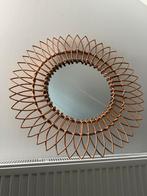 Rotan spiegel, Huis en Inrichting, Woonaccessoires | Spiegels, Ophalen, Rond, Zo goed als nieuw, 75 tot 100 cm