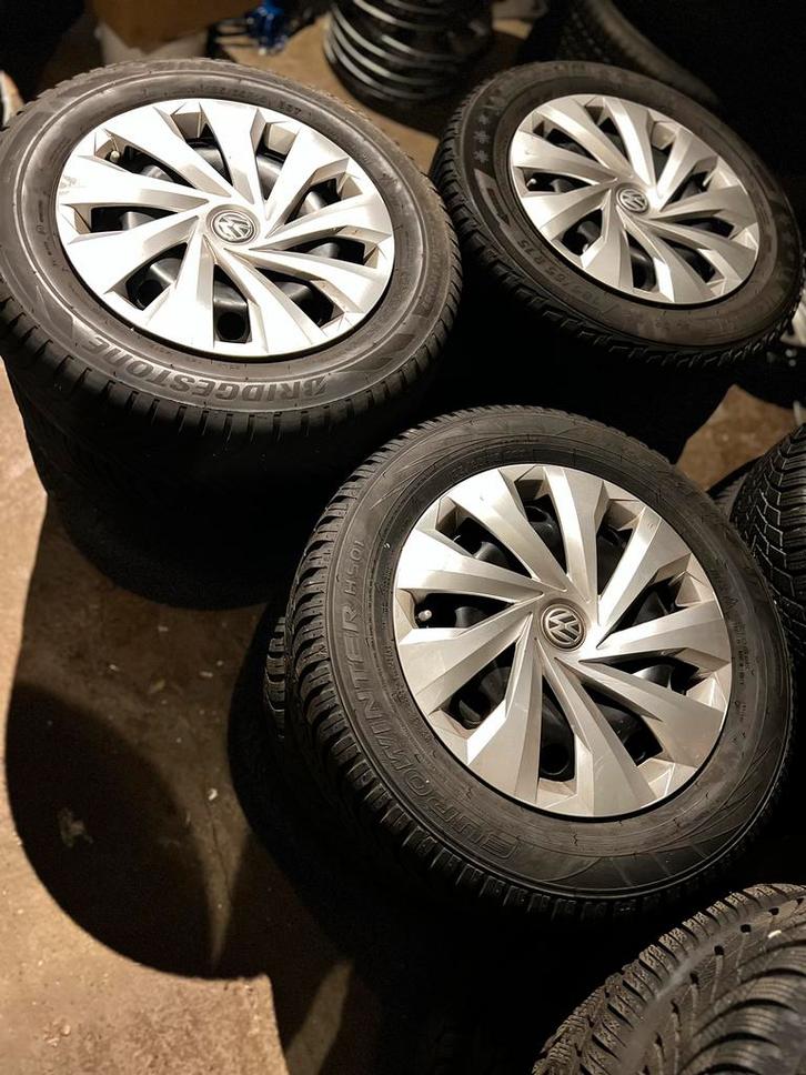 VW Polo 15” A merk Winterbanden op 5x100 stalen velgen, Auto-onderdelen, Banden en Velgen, Banden en Velgen, Winterbanden, 15 inch