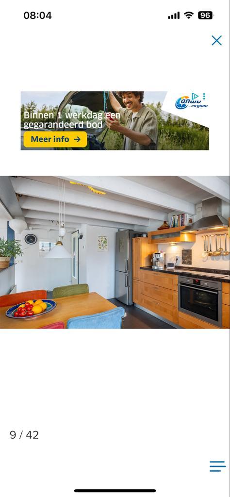Keuken Vendorado, licht hout, zwart blad, incl. apparatuur, Huis en Inrichting, Keuken | Complete keukens, Gebruikt, Hoekkeuken