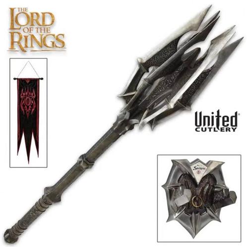 United Cutlery LOTR Mace of Sauron Red Eye Edition UC3520, Verzamelen, Lord of the Rings, Nieuw, Replica, Ophalen of Verzenden