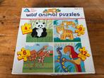 Wild animal puzzles 4 puzzels in 1 kinder puzzel, Ophalen of Verzenden, Minder dan 10 stukjes, Zo goed als nieuw, 2 tot 4 jaar