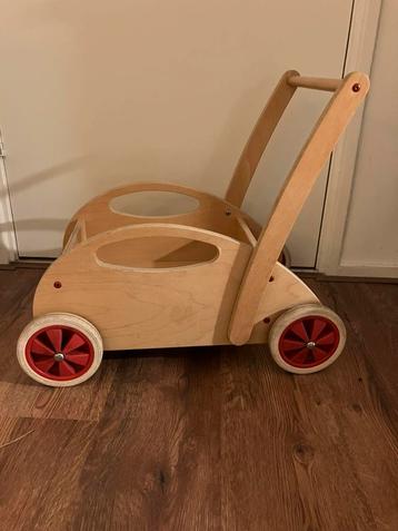 Houten poppenwagen duwkar atelier de noest mooie staat beschikbaar voor biedingen