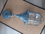 Hanglamp, scheepslamp, grijs metaal met glas, Huis en Inrichting, Lampen | Hanglampen, Ophalen, Gebruikt, Glas, Minder dan 50 cm