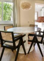Marmeren tafel eettafel 130cm, Huis en Inrichting, Tafels | Eettafels, Ophalen, Rond, Zo goed als nieuw, Vijf personen of meer