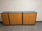 3 kasten staal/ hout, Antiek en Kunst, Antiek | Meubels | Kasten, Ophalen