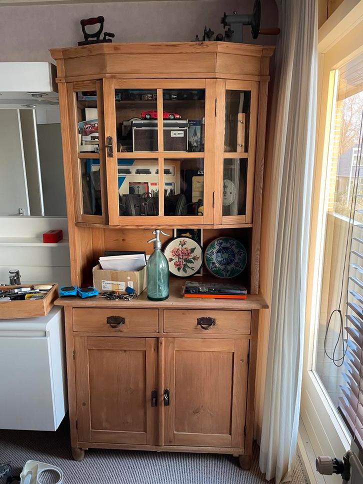 Oude buffetkast, Huis en Inrichting, Kasten | Buffetkasten, Gebruikt, 200 cm of meer, 100 tot 150 cm, 50 tot 75 cm, Glas, Ophalen