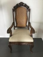 Antieke Koningsstoel met nieuwe stof Rood, Antiek en Kunst, Ophalen