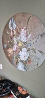 Ronde muurdecoratie/ schilderij  bloemen, Huis en Inrichting, Woonaccessoires | Wanddecoraties, Ophalen of Verzenden, Zo goed als nieuw