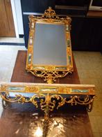 Barokke spiegel met console, Antiek en Kunst, Ophalen, Overige vormen, 50 tot 100 cm, 100 tot 150 cm