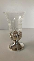 Kristallen vaasje in verzilverde houder, Ophalen of Verzenden