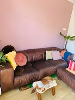 Leren design bank, gerard van den berg, 4 zits met poef, Ophalen, Gebruikt, Leer, Vintage