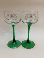 Vintage Roemer Wijnglazen - Groene Steel - Set van 2, Ophalen of Verzenden
