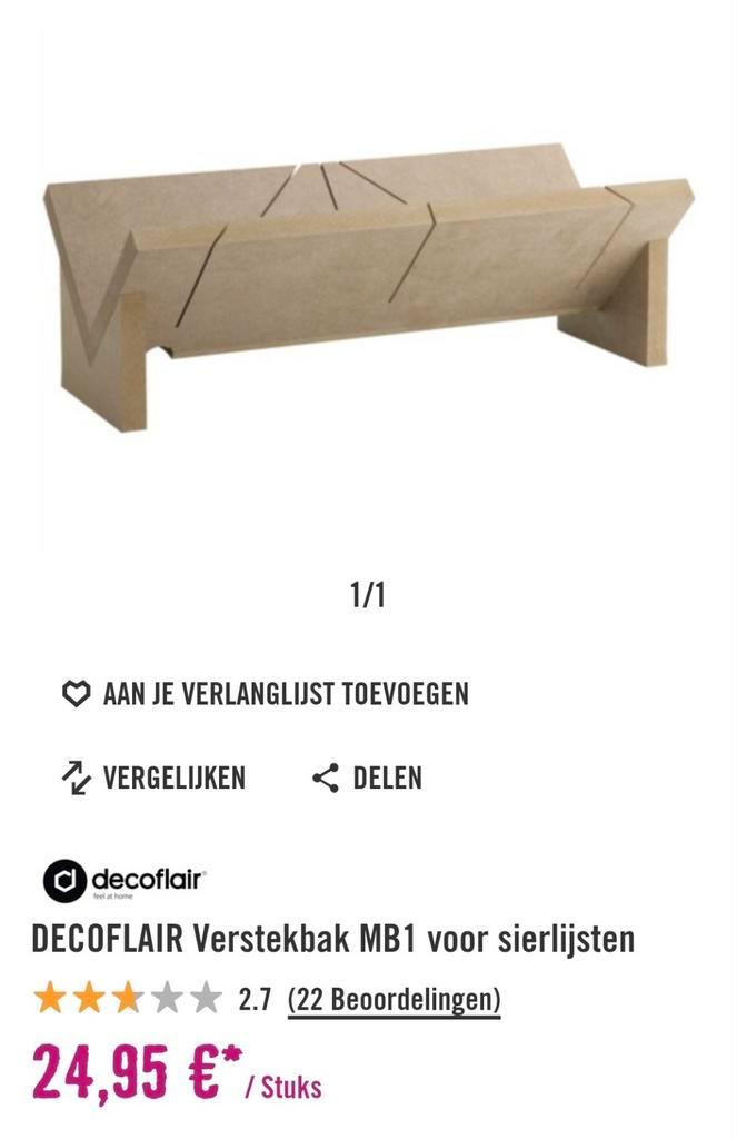 Decoflair Verstekbak MB1 + gratis Decoflair lijm, Doe-het-zelf en Verbouw, Gereedschap | Handgereedschap, Gebruikt, Ophalen of Verzenden