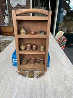 Antieke massief eiken steenvorm met kopen miniaturen, Antiek en Kunst, Ophalen of Verzenden