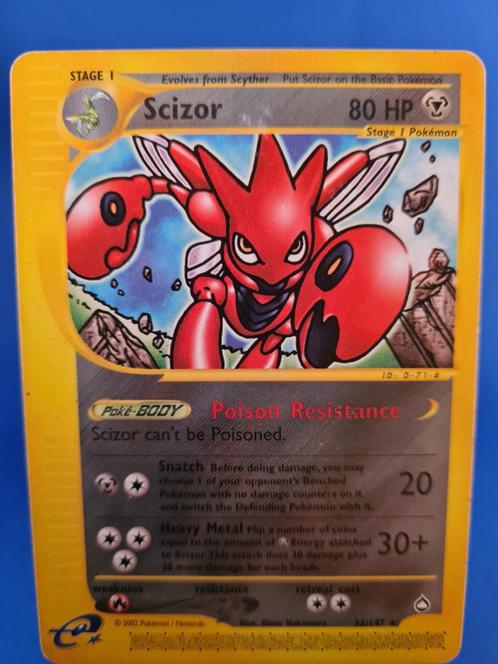 Scizor 32/147 - Aquapolis, Hobby en Vrije tijd, Verzamelkaartspellen | Pokémon, Gebruikt, Losse kaart, Verzenden