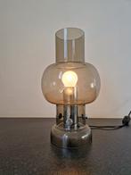 Vintage tafellamp design chroom space age rookglas, Huis en Inrichting, Lampen | Tafellampen, Ophalen of Verzenden, Zo goed als nieuw