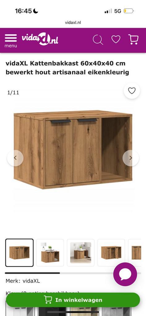 Kattenbakkast eikenhoutkleurig, Dieren en Toebehoren, Kattenbakken, Nieuw, Open, Ophalen of Verzenden