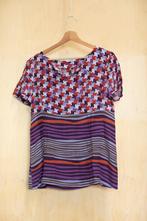 Caliban Pauw zijden top met mooi motief in paars, rood 38 M, Kleding | Dames, Blouses en Tunieken, Maat 38/40 (M), Paars, Ophalen of Verzenden