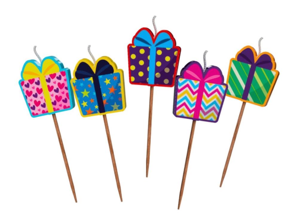 5 Cadeautjes verjaardag kaarsjes taart of cupcakes, Ophalen of Verzenden, Nieuw, Taarten of Cupcakes, Versiering