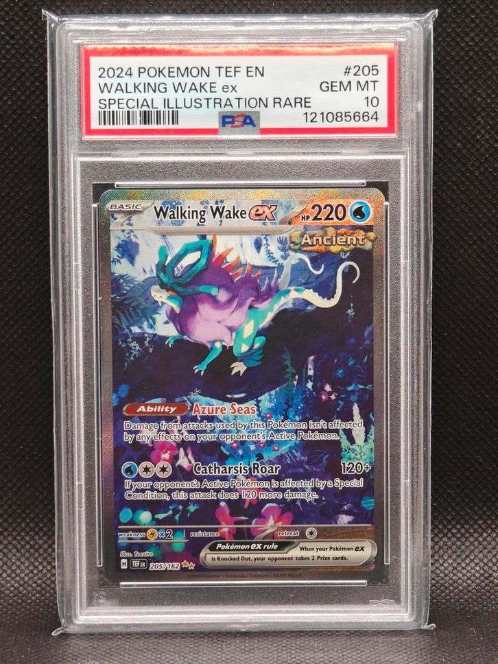 PSA 10 GEM MINT Walking Wake ex 205 Temporal Forces, Hobby en Vrije tijd, Verzamelkaartspellen | Pokémon, Zo goed als nieuw, Ophalen of Verzenden