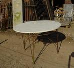 oude ijzeren tuintafel tafel met marmeren blad, Ophalen
