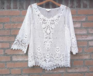 Witte boho hippie ethnic folklore top Cotton Club S / 36 beschikbaar voor biedingen