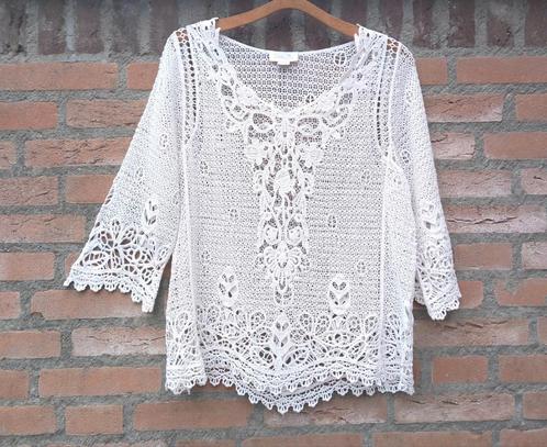 Witte boho hippie ethnic folklore top Cotton Club S / 36, Kleding | Dames, Blouses en Tunieken, Zo goed als nieuw, Maat 36 (S)