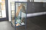 2 antraciet handgemaakte stalen lantaarns met blauwe steen, Ophalen, Overige materialen, Nieuw, 75 cm of meer