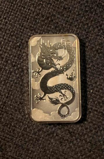 Rectangle Dragon 2019 1 oz zilverbaar beschikbaar voor biedingen