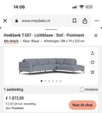 Prominent Design Hoekbank - Grijs/Blauw -, Huis en Inrichting, Ophalen, -, Moderne strak design hoekbank prominent blauw geweven stof