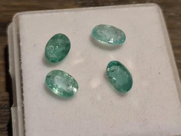 4 stuks 1,71 ct Ovale Smaragd Emerald ca. 6x4 mm Ethiopië  beschikbaar voor biedingen
