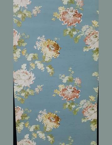 4693 60s bloemenbehang blauw klassiek landhuis stijl  swiet beschikbaar voor biedingen