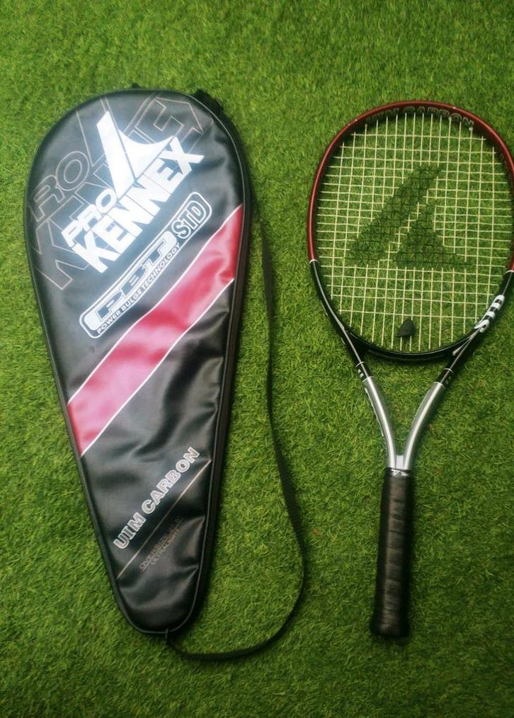 ProKennex PBT STD Uim Carbon tennisracket L4 Zwart-rood-zilv, Sport en Fitness, Tennis, Gebruikt, Racket, Overige merken, L4, Ophalen of Verzenden