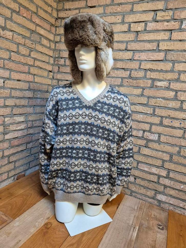 Warme gebreide trui wol en alpaca en acryl duurzaam aztec, Kleding | Heren, Truien en Vesten, Nieuw, Maat 56/58 (XL), Overige kleuren